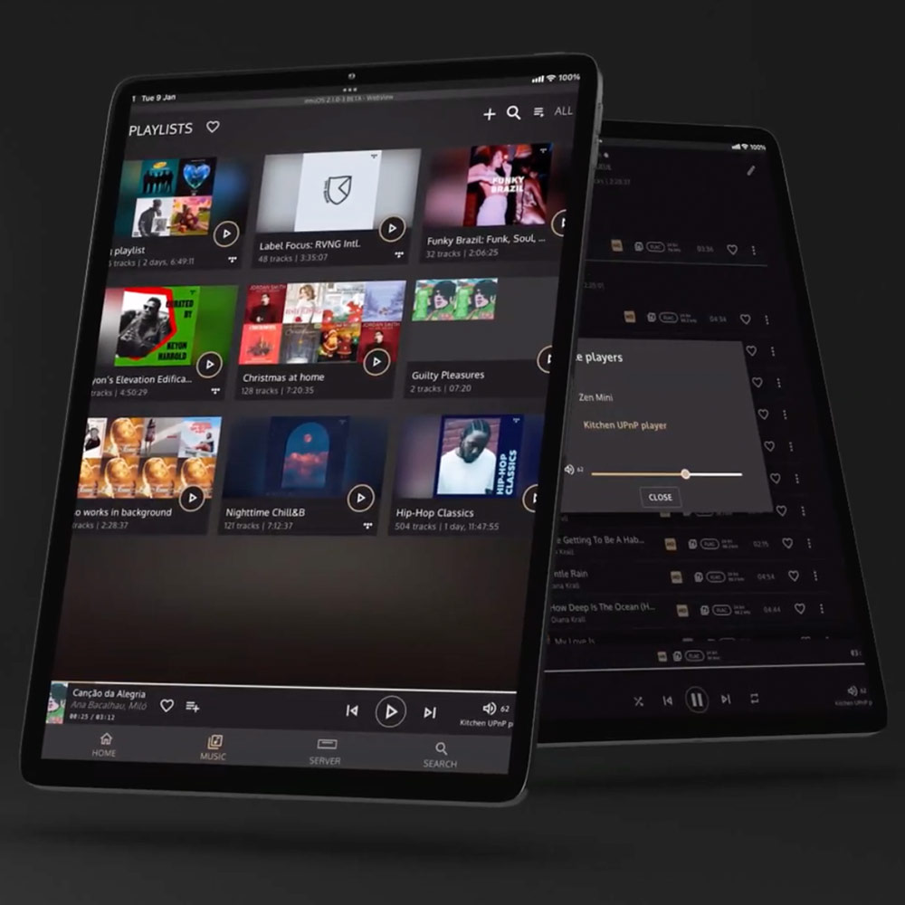 Music Streaming example on an ipad